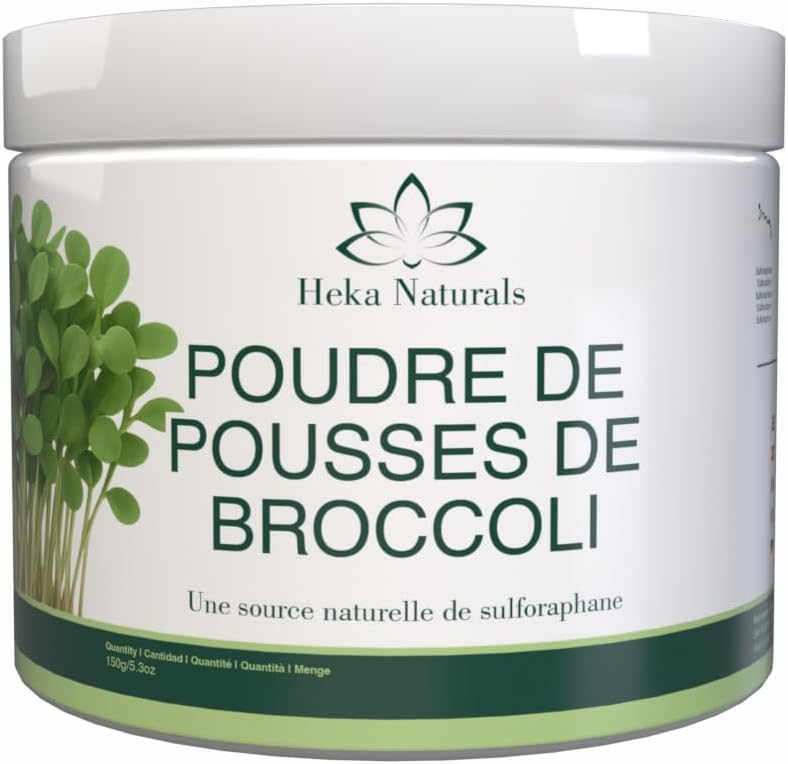 Poudre de germes de brocoli bio - 100 % pur super aliment à base de graines germées - Riche en sulforaphane, végétalien, sans OGM, sans additifs - 150 g