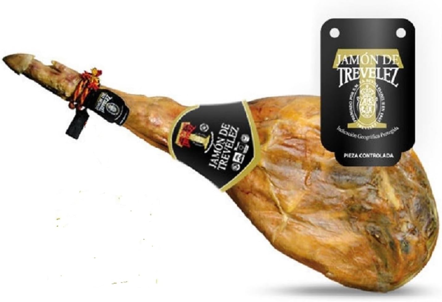 LalolaGourmet I Jambon Serrano Trevélez I.G.P - 8.5/9 kg - Jambon Espagnol Blanc - Label NOIR Avec Plus De 23 Mois de Maturation Naturelle - 100% Naturel et Sans Gluten