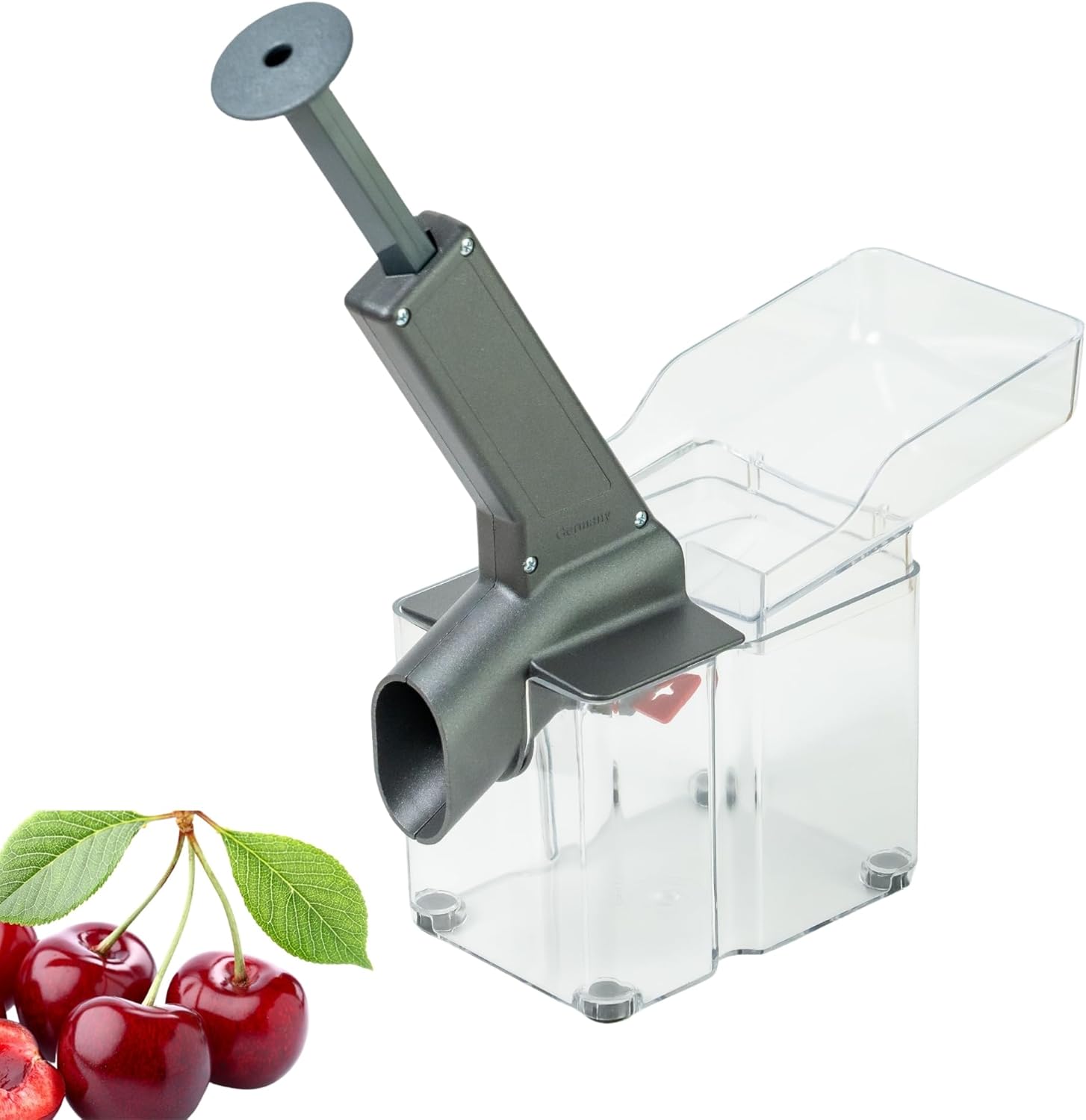 Dénoyauteur de cerises Thiru Premium - grande capacité de dénoyautage - pour cerises fraîches, en conserve, surgelées - avec protection anti-éclaboussures - Made in Germany Dénoyauteur de cerises grand