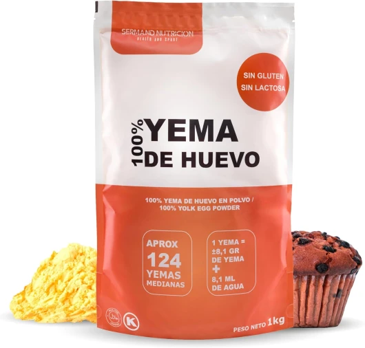 Jaune d'Œuf en Poudre (1 kg) - Jaunes d'Œufs en Poudre - Œufs Pasteurisés - Sans Additifs - Produits Sans Lactose - Présentation en Sachet Sous Vide