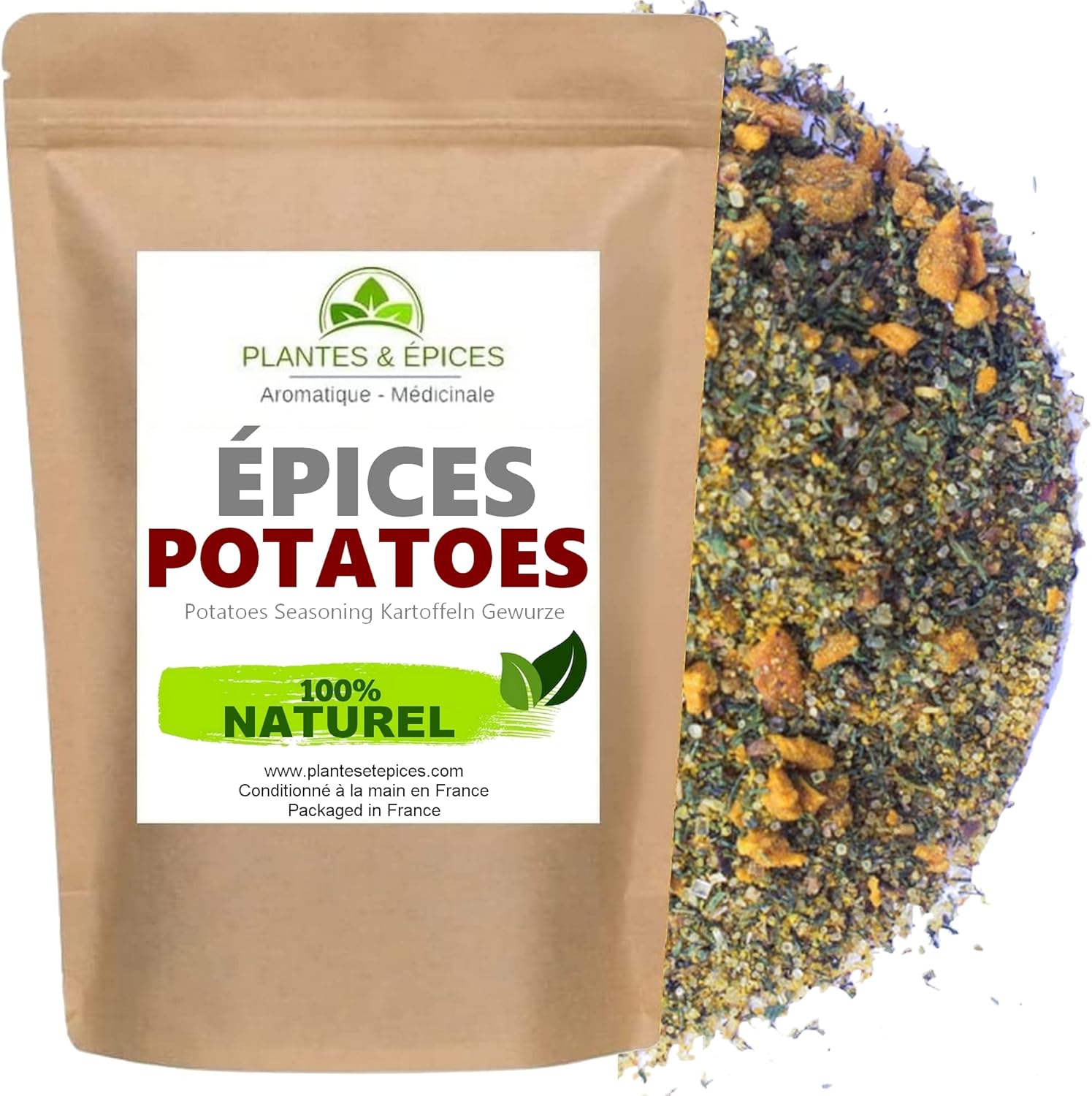 Mélange Mix Epices 100% Naturel pour assaisonnement Pomme de Terre Potatoes 100g- Sachet Fraîcheur Biodégradable Refermable