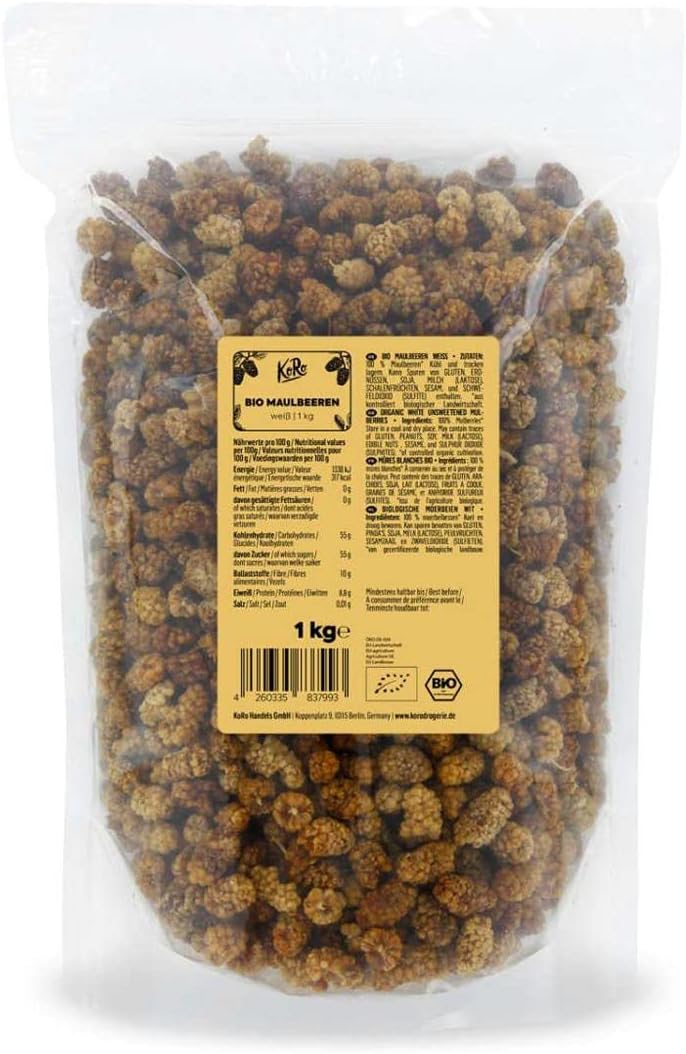 Mûres blanches bio 1 kg - Fruits secs non sulfurés