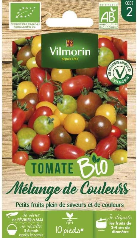 Sachet de Graines de Tomates Cerises Bio Vilmorin: Couleurs et Saveurs en Mélange