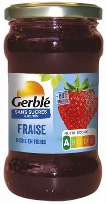 GERBLÉ - Confiture Fraise Sans Sucres Ajoutés 320G - Lot De 4 - livraison offerte