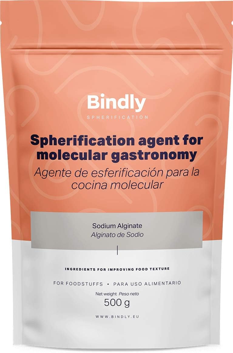 Alginate de Sodium en Poudre - 500 gr - Épaississant et gélifiant - Agent de Sphérification pour la Cuisine Moléculaire