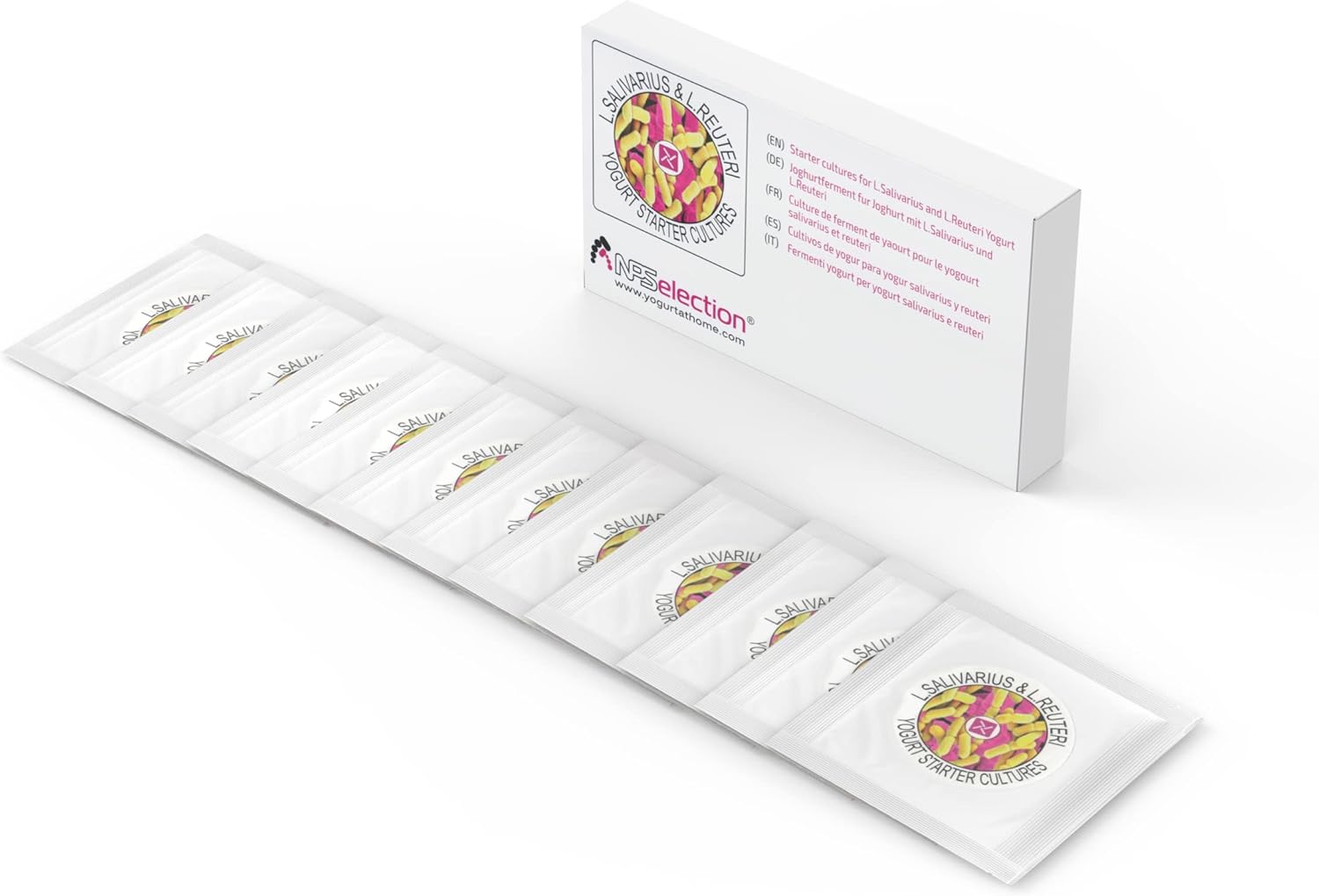 Ferments de yaourt pour yaourt maison avec L.Salivarius et L.Reuteri - Pack de 12 sachets Paquet de 12 sachets