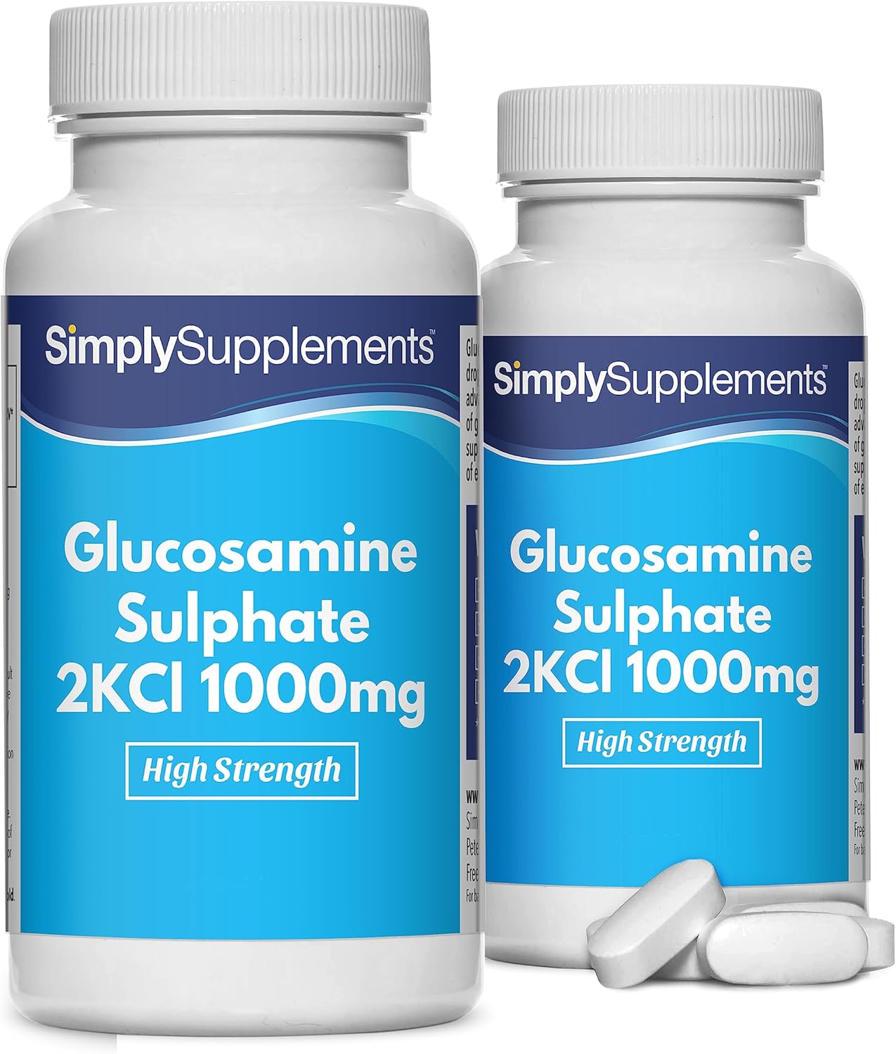 Sulfate de Glucosamine 2KCL 1000mg - Formule Puissante Un-Comprimé-Par-Jour - 120 Comprimés à Libération Rapide = Jusqu'à 4 Mois d'Approvisionnement - Fabriqué au Royaume-Uni
