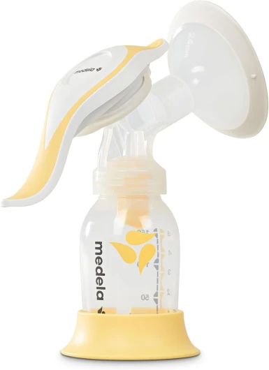 Tire-lait manuel Harmony, design Suisse compact avec protections PersonaFit Flex et technologie 2-Phase Expression Medela