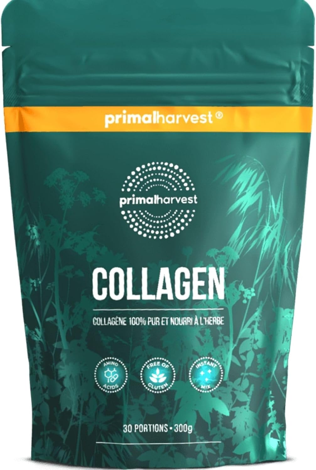 Collagen poudre - 30 portions Premium Collagen Complex - alimentation durable à l'herbe - hydrolysat de collagène- goût neutre & solubilité optimale
