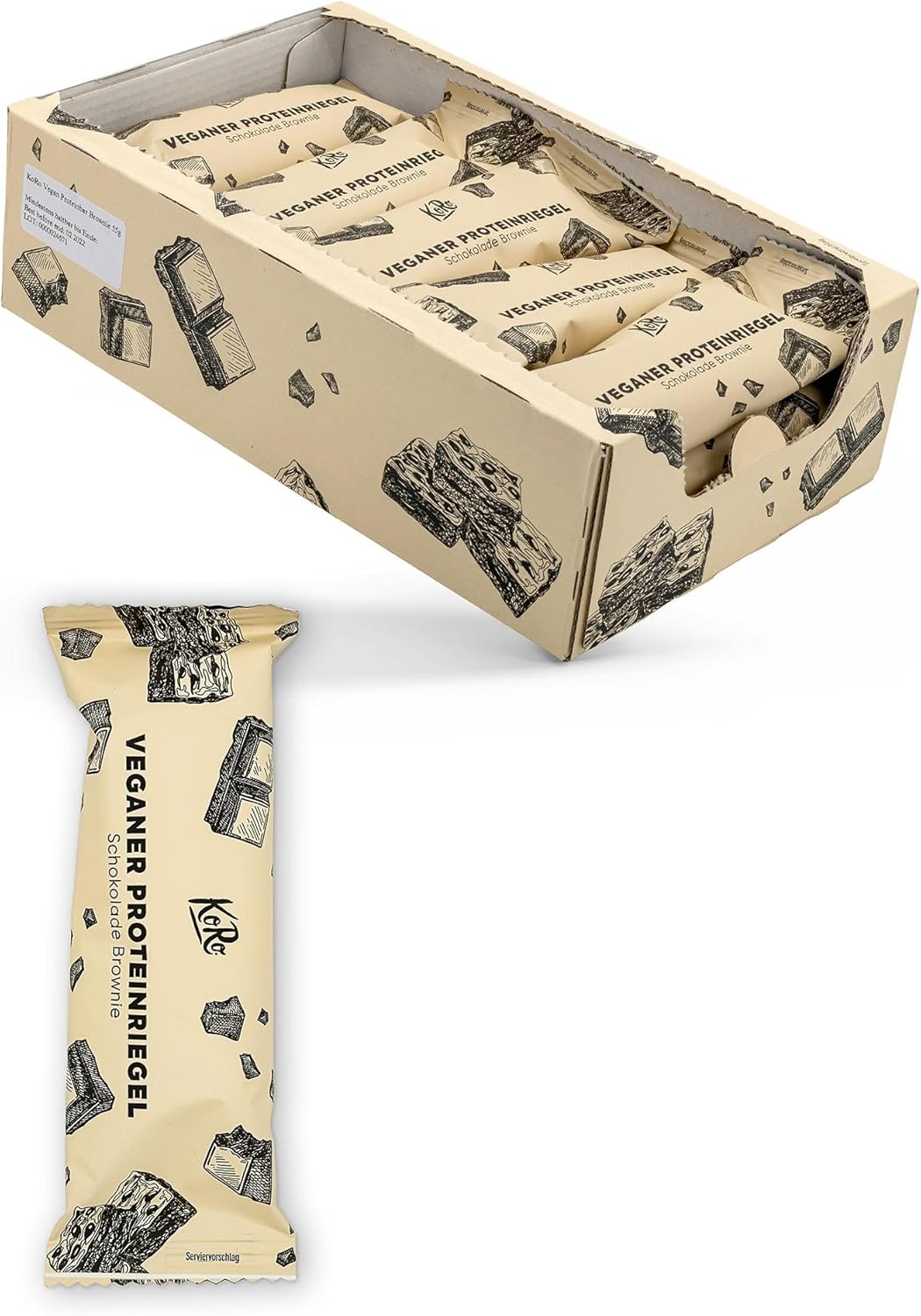 Barre protéinée vegan chocolat brownie 15 x 55 g Chocolat Brownie Pack de 15