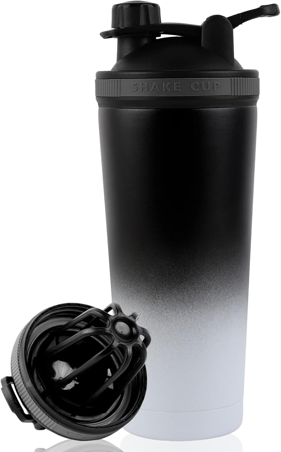 Shaker Proteine,750ml Shaker à Protéines en acier Inoxydable,avec écran passoire,Shaker à Protéines à Double paroi isolé sous vide-Sans BPA et étanche-pour Boissons Protéinées et Sportives Gradient Bleu Bleu Clair 750ml