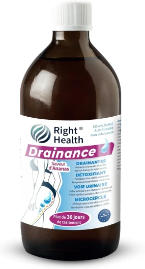 DRAINANCE: Draineur puissant détox 500ml 30 Jours - Drainant minceur à boire goût ananas - Diurétique naturel rétention d’eau - Detox foie, Elimination Toxines - Bouleau, pissenlit, prunus, prêle Large