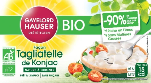 Konjac Bio - Tagliatelle de Konjac Bio - Nature - Sans Rinçage - Prêt à l'Emploi - Paquet de 160 g Unitaire Tagliatelle