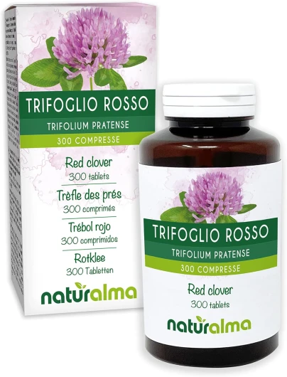 Trèfle des prés ou Trèfle violet (Trifolium pratense) herbe avec fleurs Naturalma - 150 g - 300 comprimés - Complément alimentaire - Naturel et Végétalien