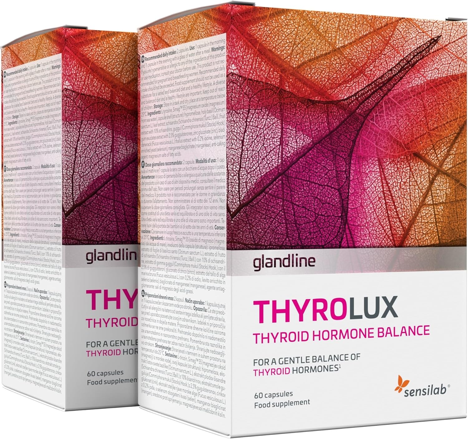 L Tyrosine 400 mg, Iode, Selenium, Magnésium, Basilic Royal, Schisandra, Zinc, Manganèse - 120 Gélules - Nutriments et Minéraux d'Origine Végétale - Thyrolux Sensilab 120 unité (Lot de 1)