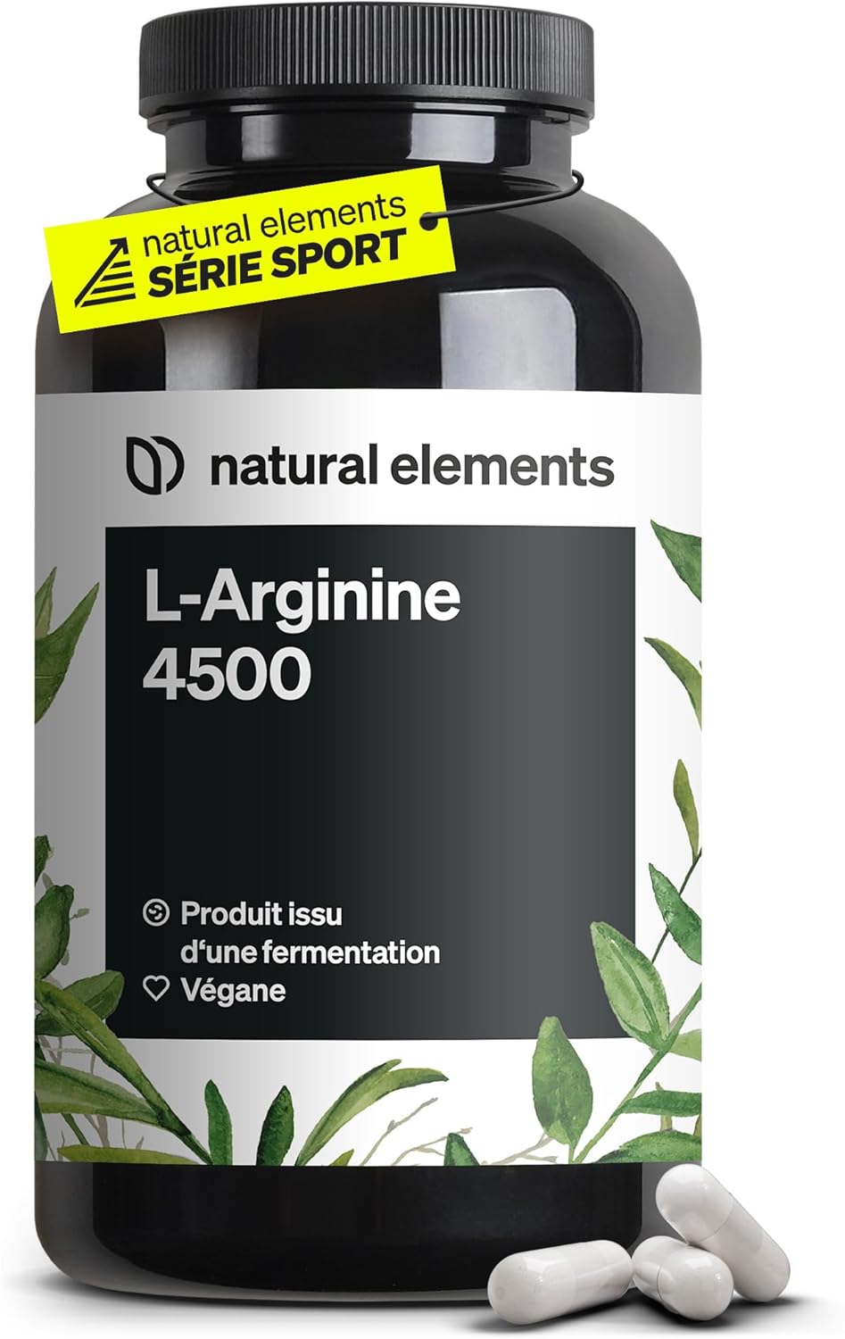 L-Arginine – 365 gélules véganes – 4 500 mg de L-arginine végétale HCL par dose journalière (3 750 mg de L-arginine pure) – hautement dosé – contrôlés en laboratoire