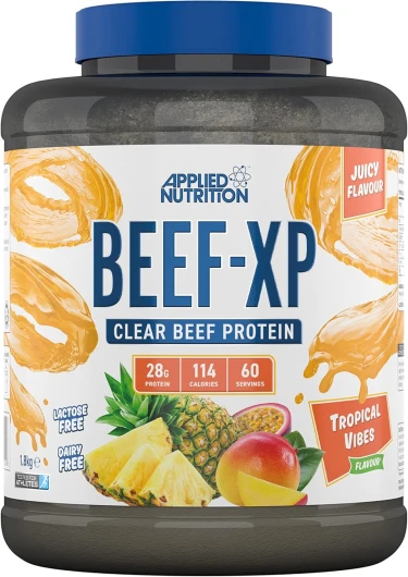 Bœuf XP Isolat de Protéines de Bœuf Hydrolysées, Poudre de Protéines de Bœuf, Boisson Protéinée sans Produits Laitiers, sans Lactose, sans Sucre, 60 Portions (1.8Kg, Tropical Vibes) Tropical Vibes 1.8Kg