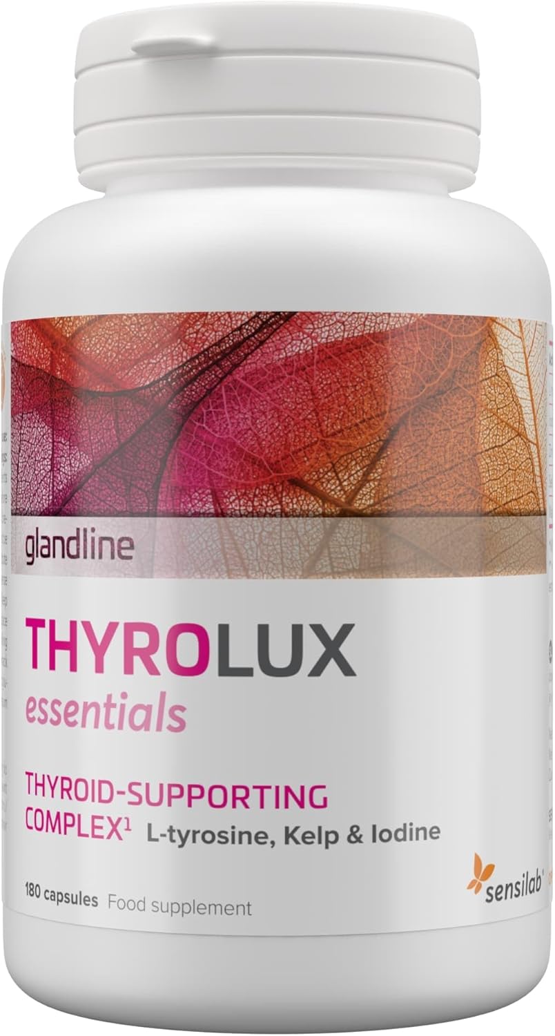 L Tyrosine – Capsules de Zinc, Selenium, Iode et Manganese – 180 Gélules pour 180 Jours – Thyroide Complement – Sensilab ThyroLux Essentials