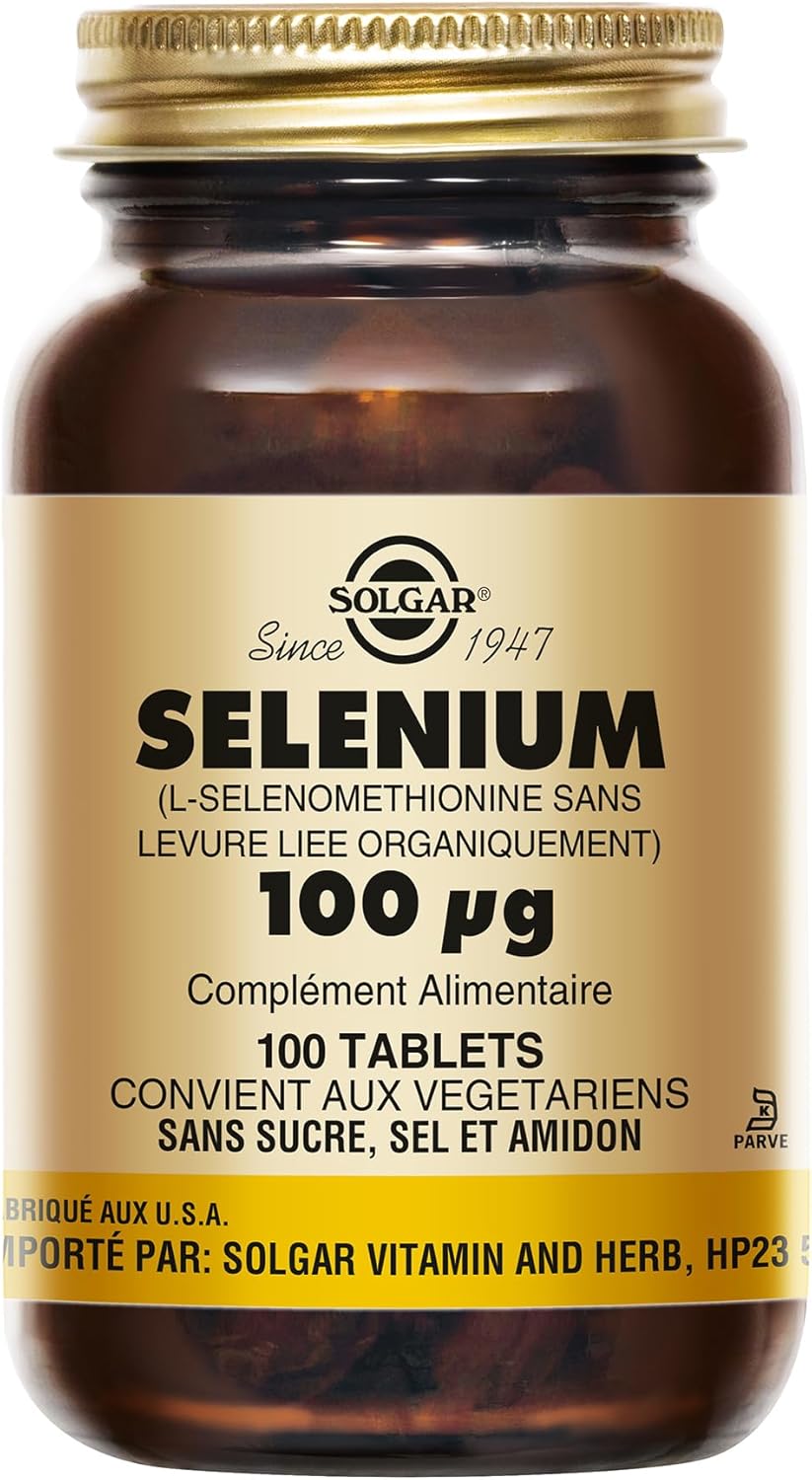 Sélénium 100 µg - Antioxydant - Contre le stress oxydatif - Beauté des ongles et des cheveux - Complément alimentaire - Flacon de 100 comprimés