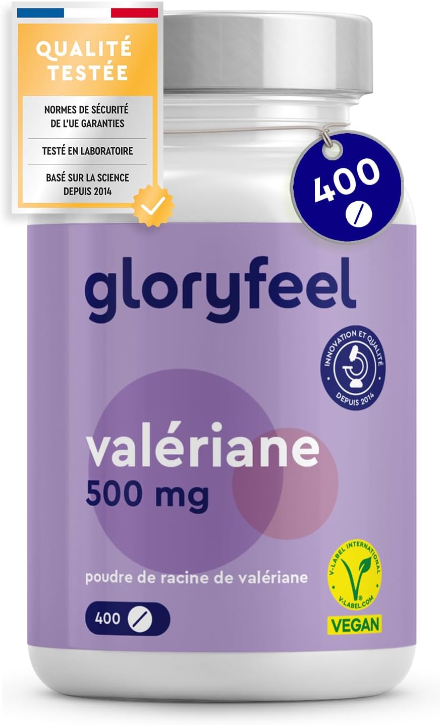 Valériane Hautement Dosée (500 mg par Dose Journalière), 400 Comprimés pour Plus d'un An, Extrait de Racine Pure, Plante, Complément Alimentaire, 100% Végétalien, Sans Additifs
