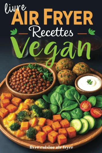 Livre Air Fryer recettes Vegan: Cuisine végétarienne et végétalienne, facile rapide healthy et gourmande à la friteuse à air - Le guide complet pour des plats sains et savoureux sans huile en français