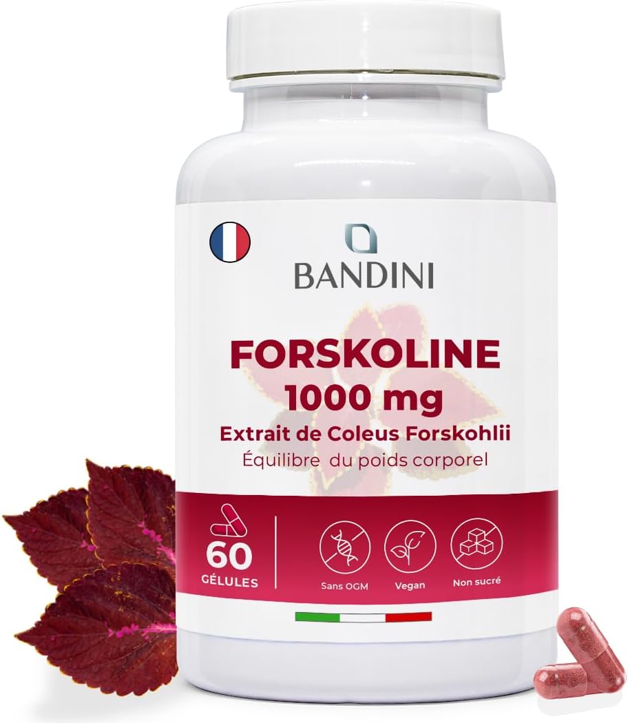 ® Forskoline 1000mg, 60 Gélules Vegan et Keto, Aide À Affiner La Silhouette, Extrait de Coleus Forskohlii 35:1, Pour Hommes et Femmes, Sans Caféine, Keto Diet, Digestion & Équilibre du poids