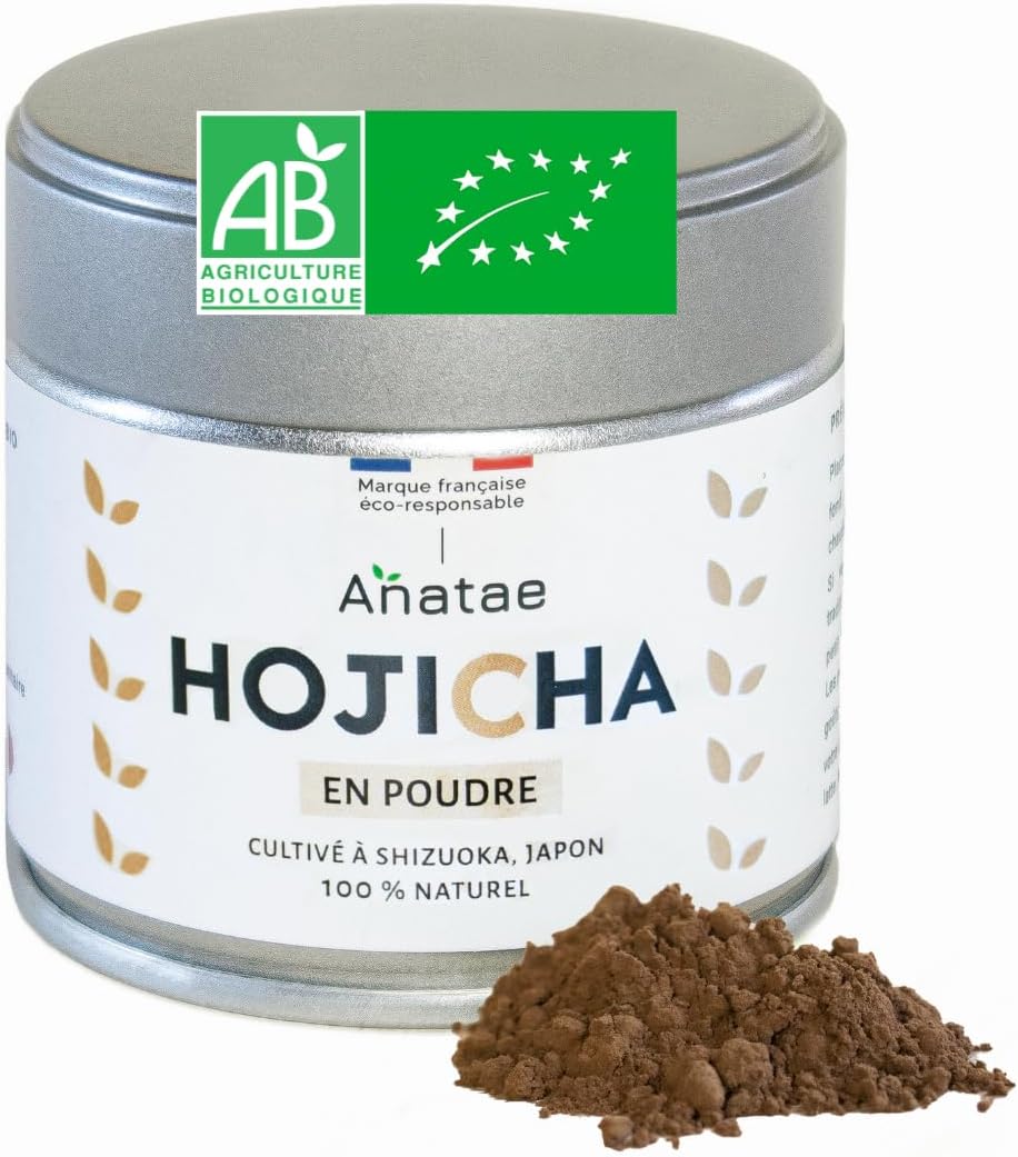 Anatae Marque française - Thé Hojicha bio japonais - 100% poudre de thé vert hojicha bio pour hojicha traditionnel, hojicha latte ou pâtisserie - Origine Shizuoka, Japon - 30 g (30)