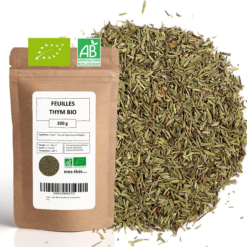 Thym bio - 200g - Pour Infusion, Tisane ou epice culinaire - 100% agriculture biologique - Origine France - Mes-thés
