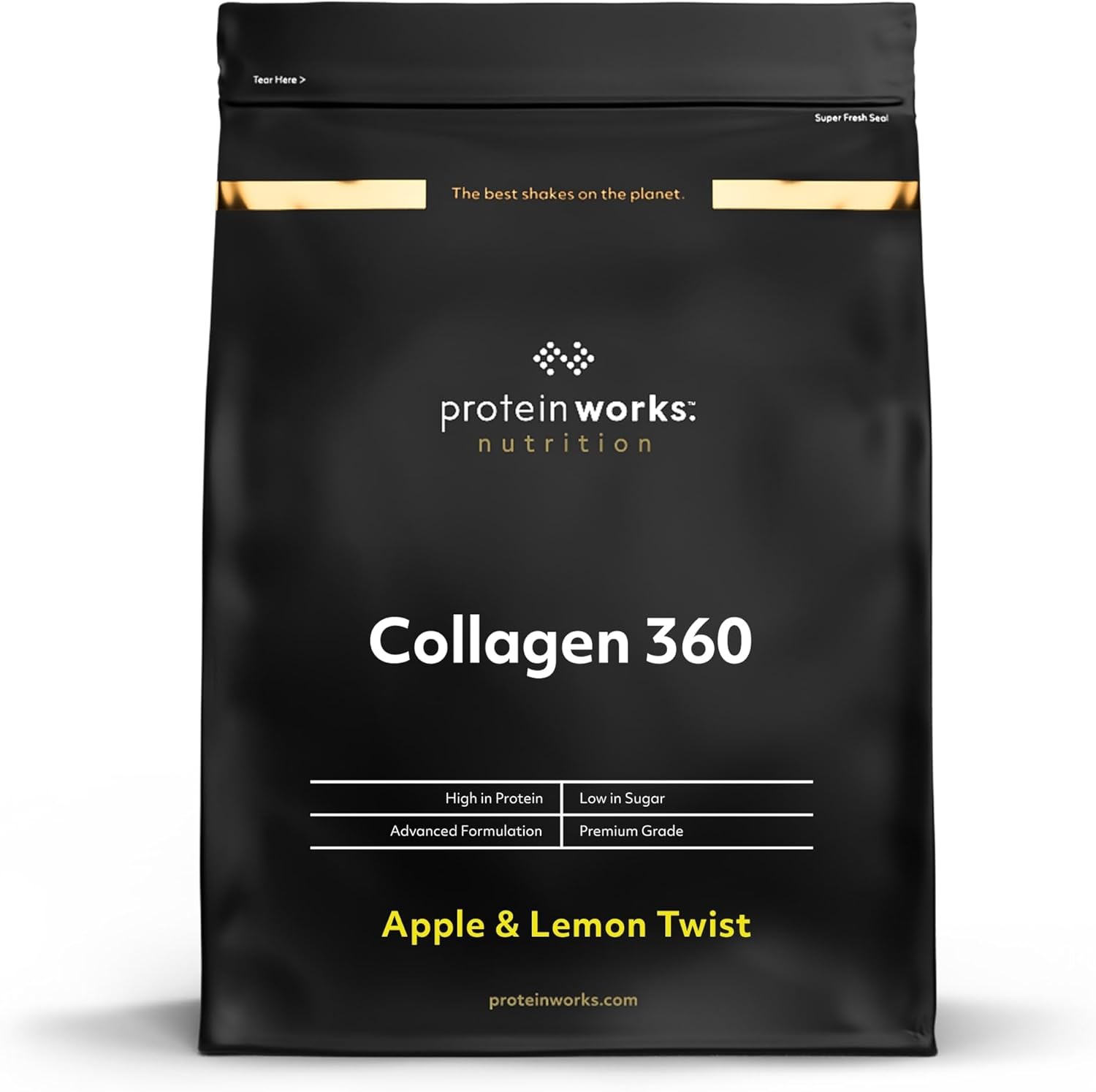 Protein Works - Collagène 360, supplément en poudre, types I et III, riche en protéines, pomme et citron, 960 g, 64 portions