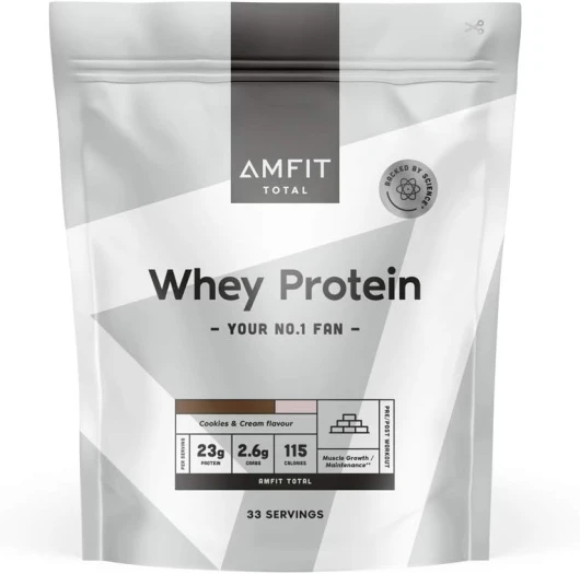 Marque Amazon - Amfit Nutrition Protéines en Poudre de Lactosérum (Whey), Cookies et Crème, 33 portions, 1 kg (Lot de 1) Cookies et Crème 1 kg (Lot de 1)