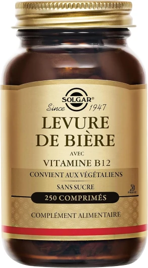 Levure de Bière - Beauté et Vitalité - Enrichie en Vitamine B12 - Hautement concentrée - Complément Alimentaire - Flacon de 250 comprimés