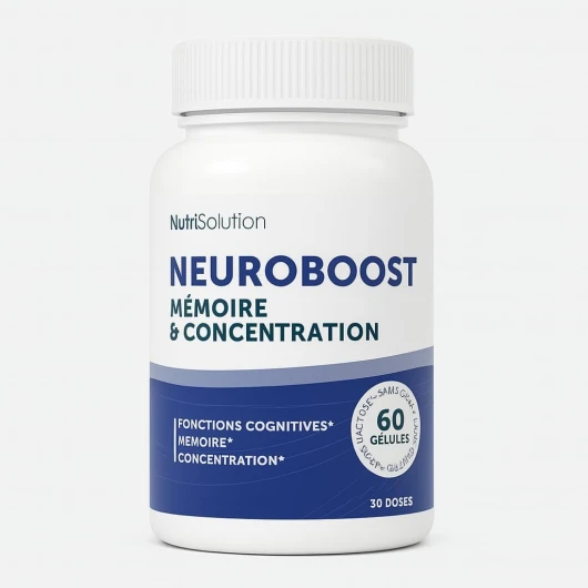 Neuro Boost par Nutrisolution - Boost Cognitif & Énergie, Vitamines B, Ginkgo Biloba, Bacopa, Acide Alpha Lipoïque, Végétalien, Fabriqué en France 60