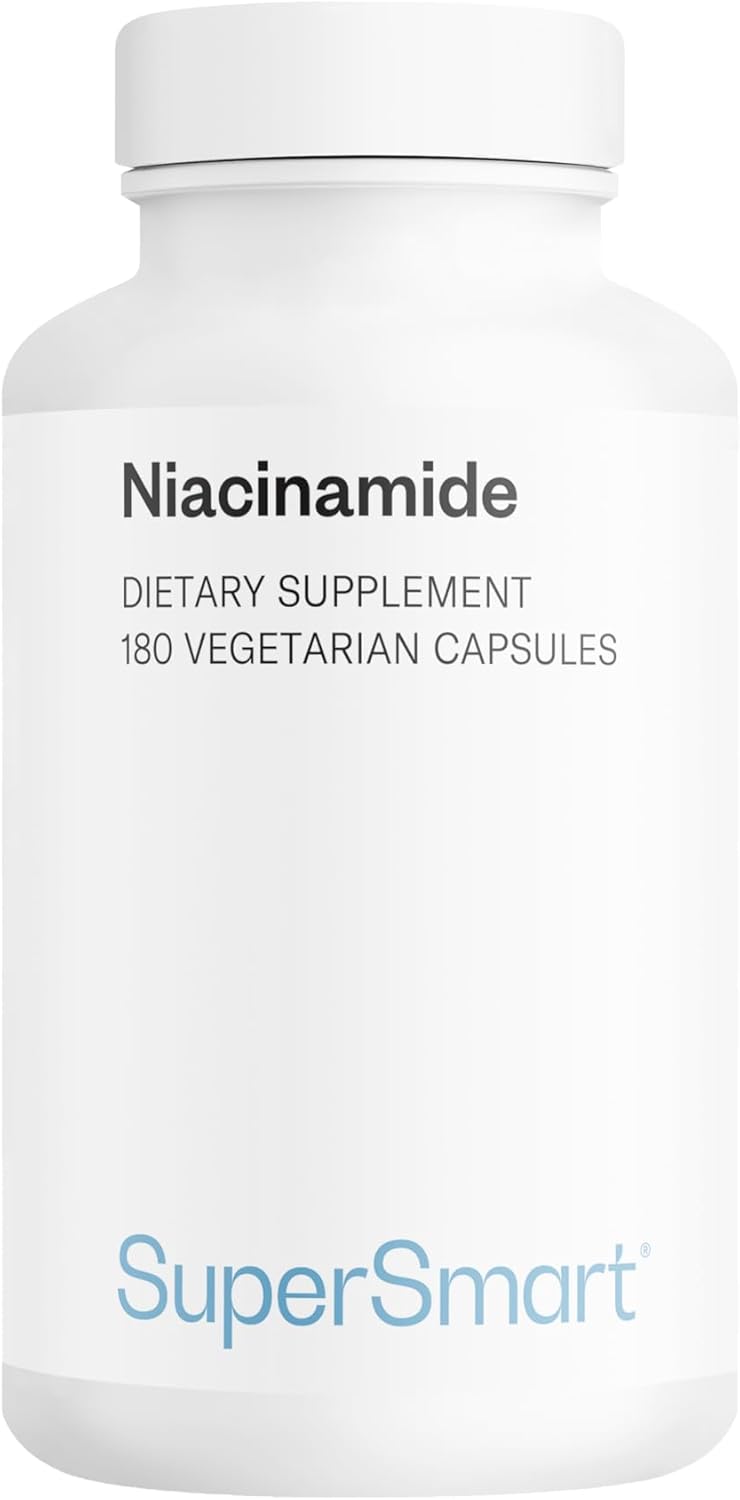 Niacinamide - Forme de Vitamine B3 (Niacinamide) - Contribue à Améliorer la Fonction Cognitive - Sans OGM - 180 Capsules Végétariennes