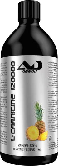 Addict sport nutrition - Carnitine Liquide - Booster énergie et endurance - Récupération musculaire et apport d’oxygène optimisé - L-Carnitine pour musculation - 1 litre - Tropical orange Tropical Orange 1 l (Lot de 1)