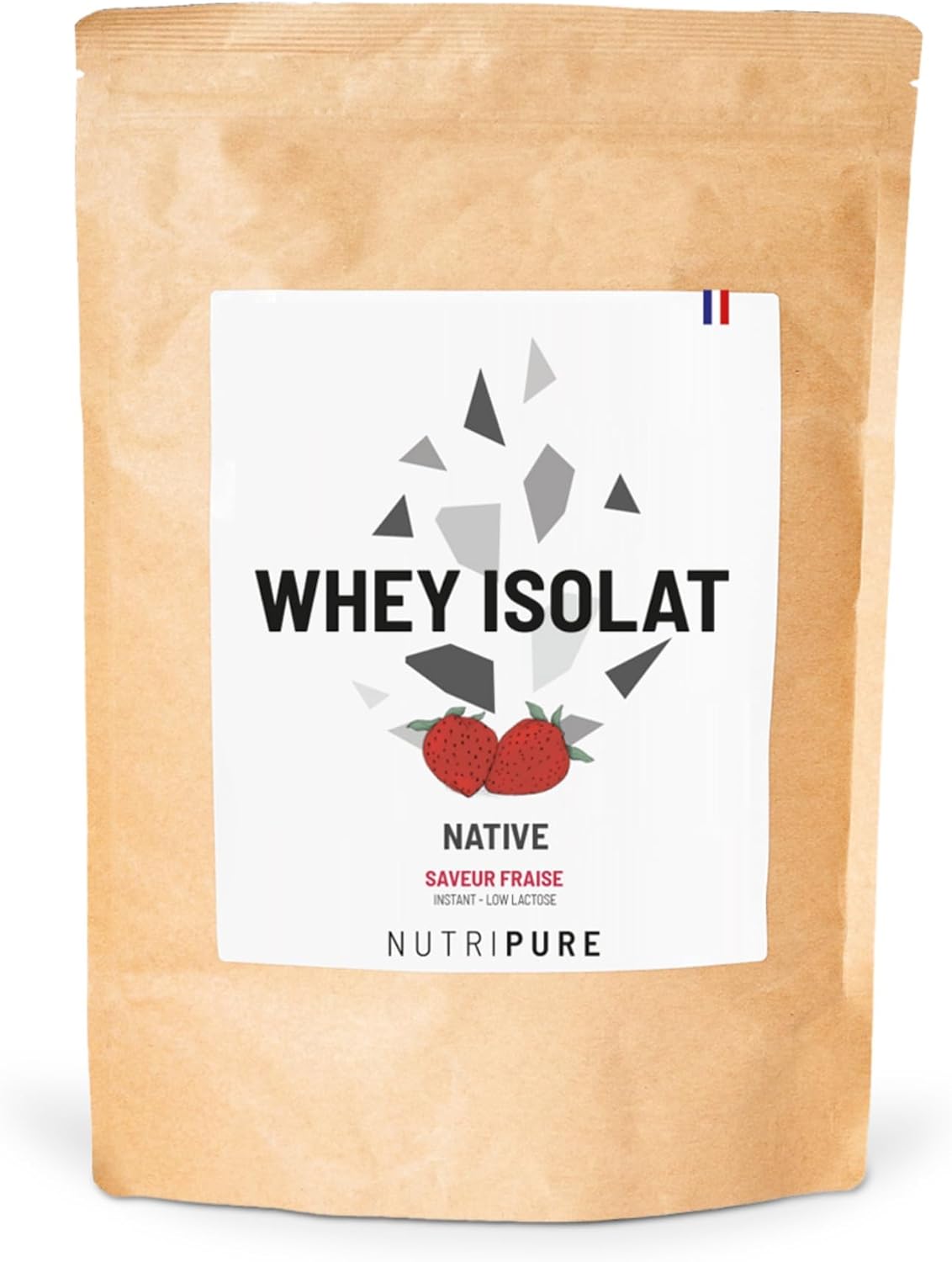 Whey Isolate Native en Poudre - Complément à base de Protéines de Lait - Développement Musculaire & Musculation - 85% Protéines, 19% BCAA, 40% EAA - Fraise - 750 gr - France Fraise 750 g (Lot de 1)