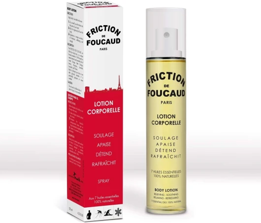FOUCAUD - LA FRICTION - Lotion corporelle, Soulage, apaise, détend, rafraîchit, 7 Huile essentielle 100% naturelle - Huile corps - Marque Française depuis 1946 - Spray 1 ml (Lot de 125)