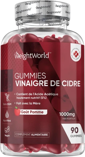 Gummies Vinaigre de Cidre Avec la Mère 1000mg, 90 Keto Gummies Vegan Pour 45 Jours, Alternative au Morosil, Vinaigre de Cidre de Pomme Complexe Enrichi en Vitamine C, B6, B9, B12 et Betterave