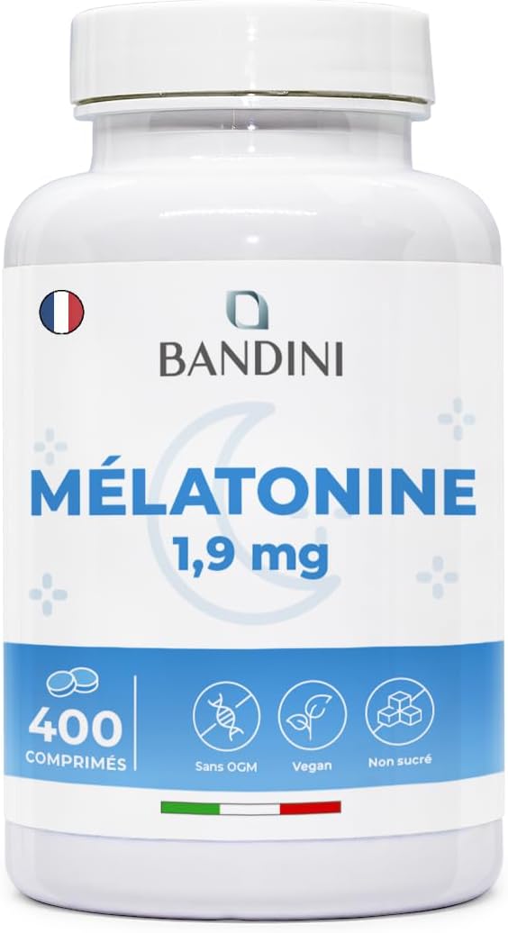 ® Mélatonine 400 Comprimés, pure 1,9 mg - Pour +1 An - Sommeil Rapide et Repos - Complément Alimentaire de Melatonin Fortement Dosé - Endormissement, Pour Dormir - Décalage Horaire, Jet Lag