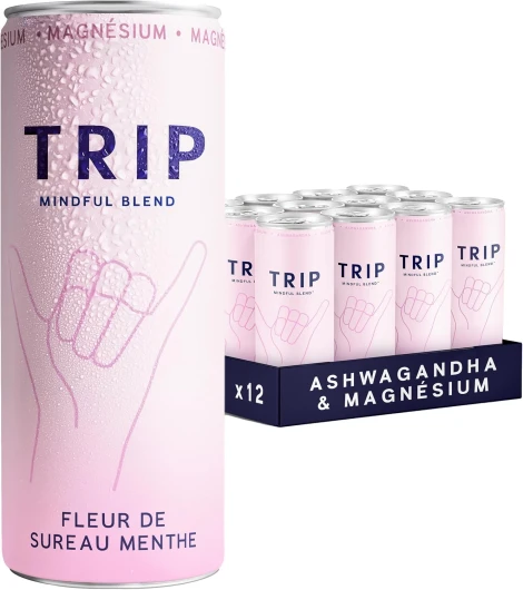 Mindful Blends - Boisson pétillante à la Fleur de Sureau, Menthe, Citrate de magnésium et Ashwagandha - Faible en calories et végétaliennes (pack de 12 x 250ml)