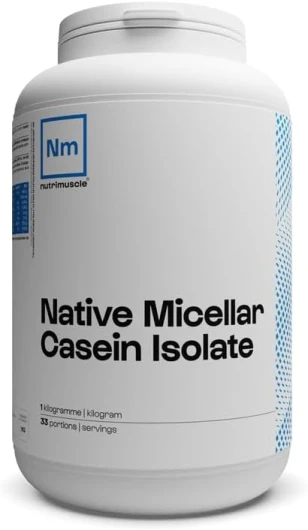 Isolat de Caséine Micellaire 92% - 1 kg Nature - Origine France - Lait français - Idéal en sèche - Assimilation lente - Musculation Nature 1 Kg (Lot de 1)