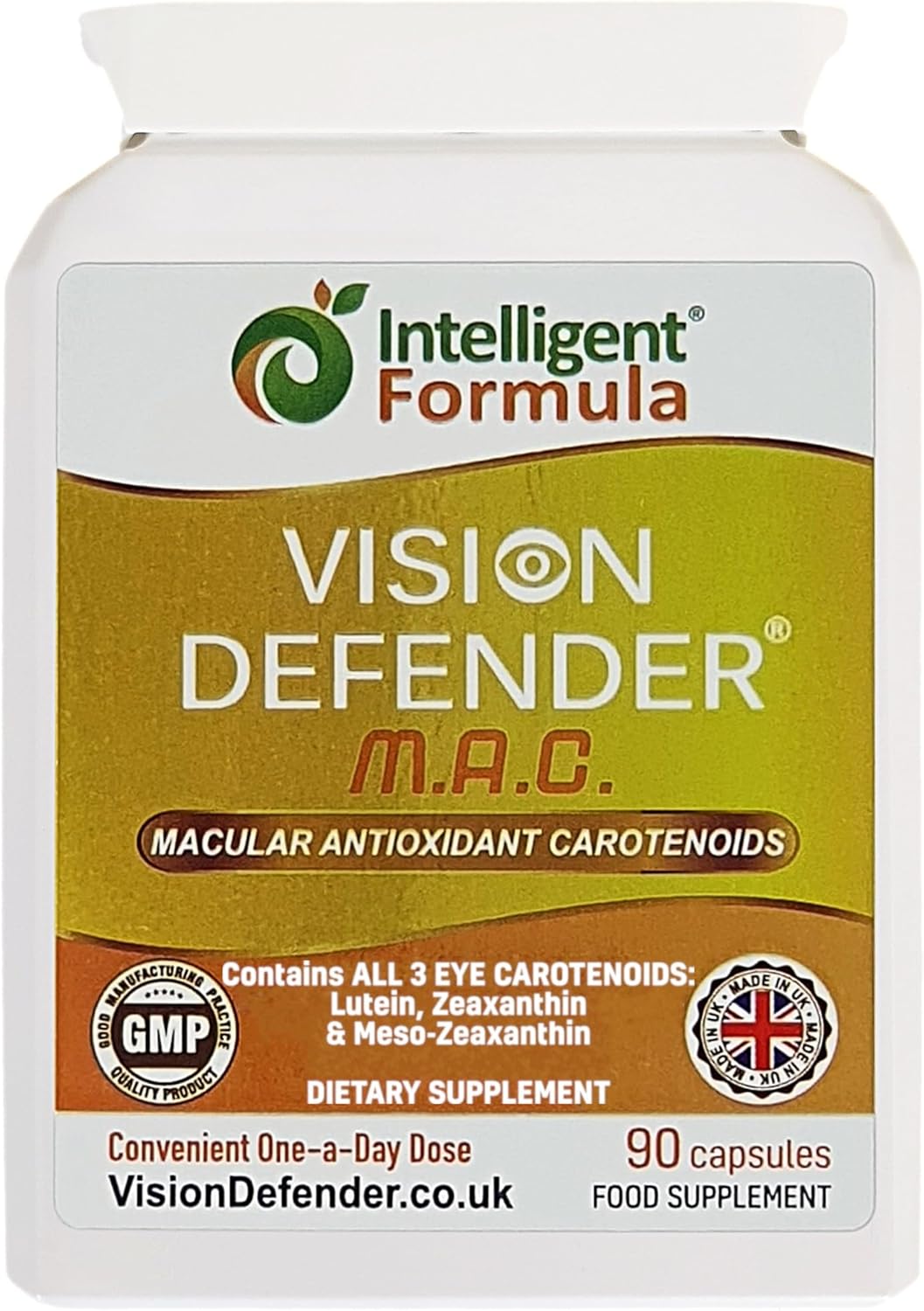 Supplément yeux lutéine, zéaxanthine et méso-zéaxanthine: VISION DEFENDER MAC - Protégez vos yeux et préservez votre vue, caroténoïdes antioxydants végétaliens/végétariens pour les yeux (90 gélules)