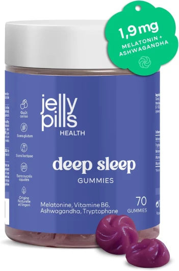 ® Gummies Mélatonine 1,9 mg + Ashwagandha & Tryptophane - 70 Gommes Végétaliennes - Sans Sucres Ajoutés - Saveur Fruits des Bois - Anti-Stress & Décalage Horaire