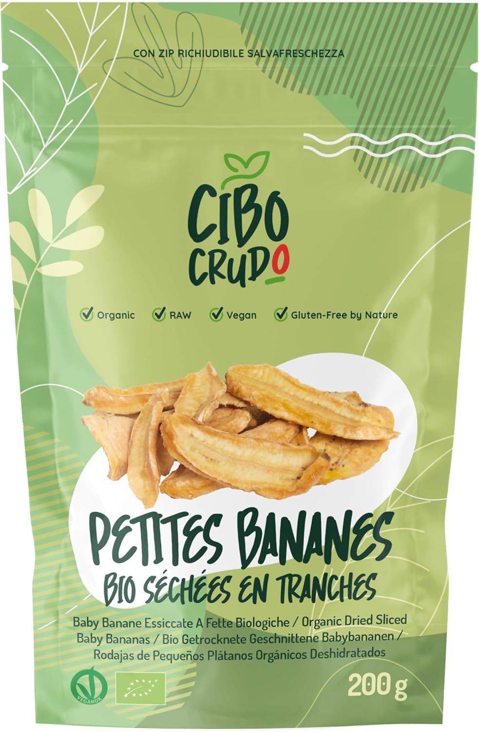 Chips de Banane Plantain Bio - 200g - Banane Séchée Sans Sucre et non Salé - Riche en Potassium - A Consommer aussi en Casse-Croûte - Chips de Banane 200 g ( Lot de 1 )