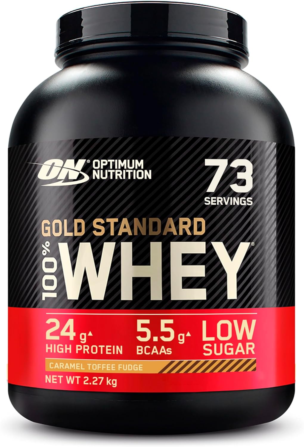 Gold Standard 100% Whey, Poudre de Protéines pour Construction et Récupération Musculaire, avec Glutamine et Acides Aminés BCAA Naturels, Caramel Toffee Fudge, 73 Portions, 2,27 kg Caramel Et Toffee 73 Portions (Lot de 1)