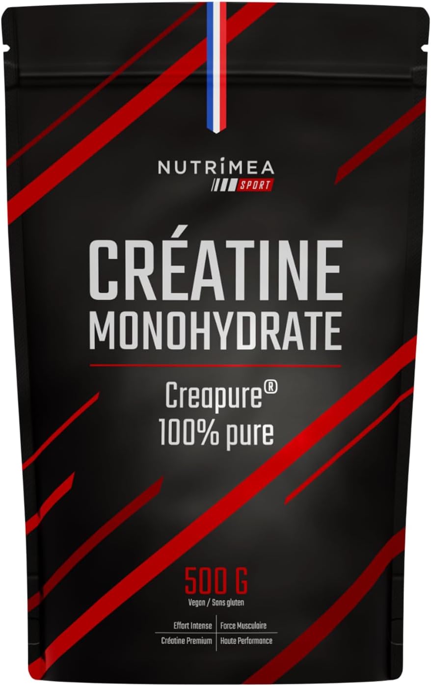 Créatine Monohydrate Creapure® - 100% Pure - Performance et Récupération Musculaire - Qualité Scientifique et Expertise Française - 500g - Nutrimea - Expertise Française