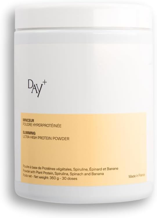 + - Poudre Hyperprotéinée - Régule l’appétit & Détoxifie l’organisme - Riche en fibres et protéines - Sous forme de green smoothie - Sans sucres - Spiruline Bio & Graines de Chia - 360 gr – 30 dose