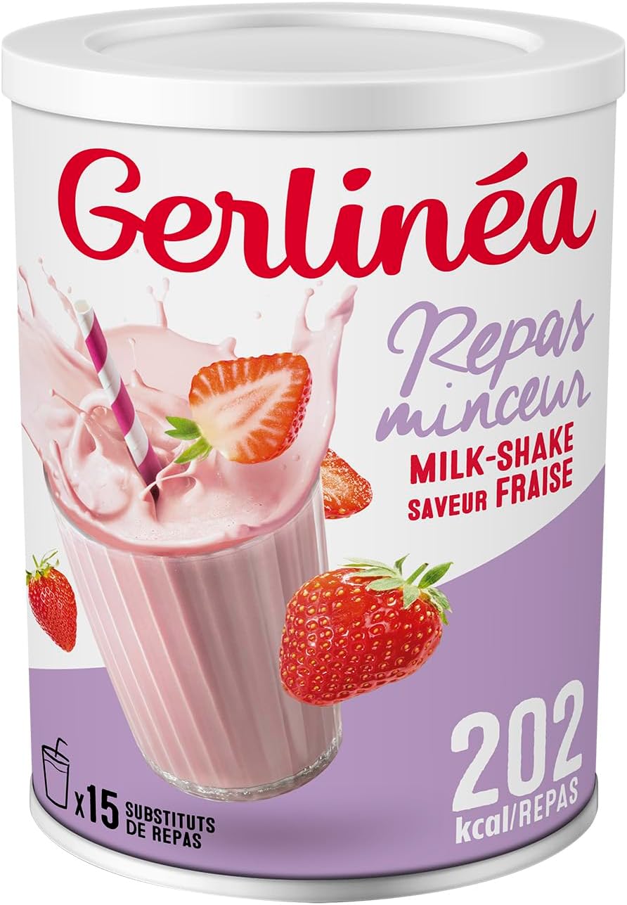 Boisson Milkshake goût Fraise - Repas Riche en protéines - Poudre à reconstituer - contient 15 repas - 220385