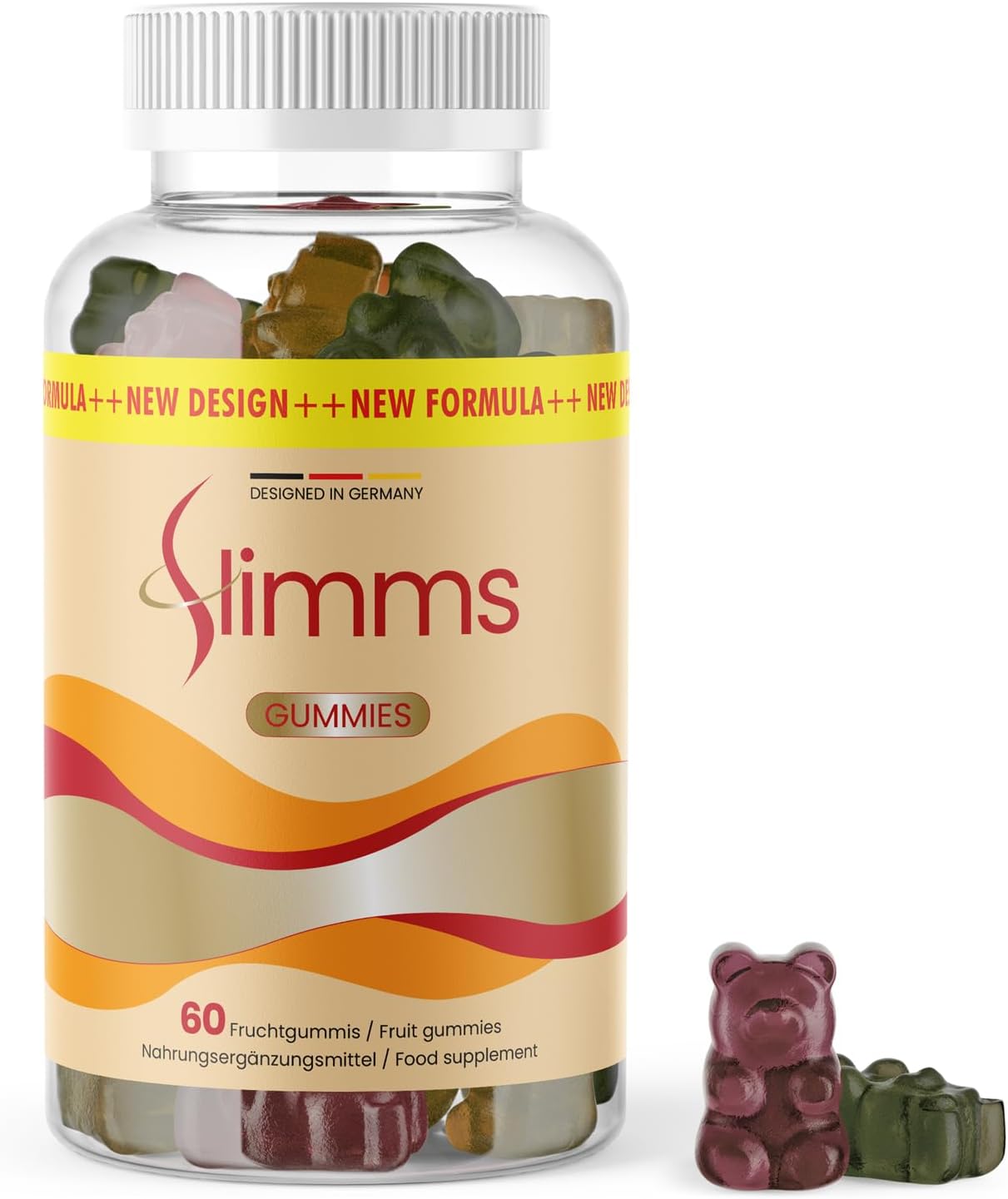 Slimms Gummies - Avec des ingrédients naturels - Qualité supérieure - MaxiPack 60 Gummies - 1x