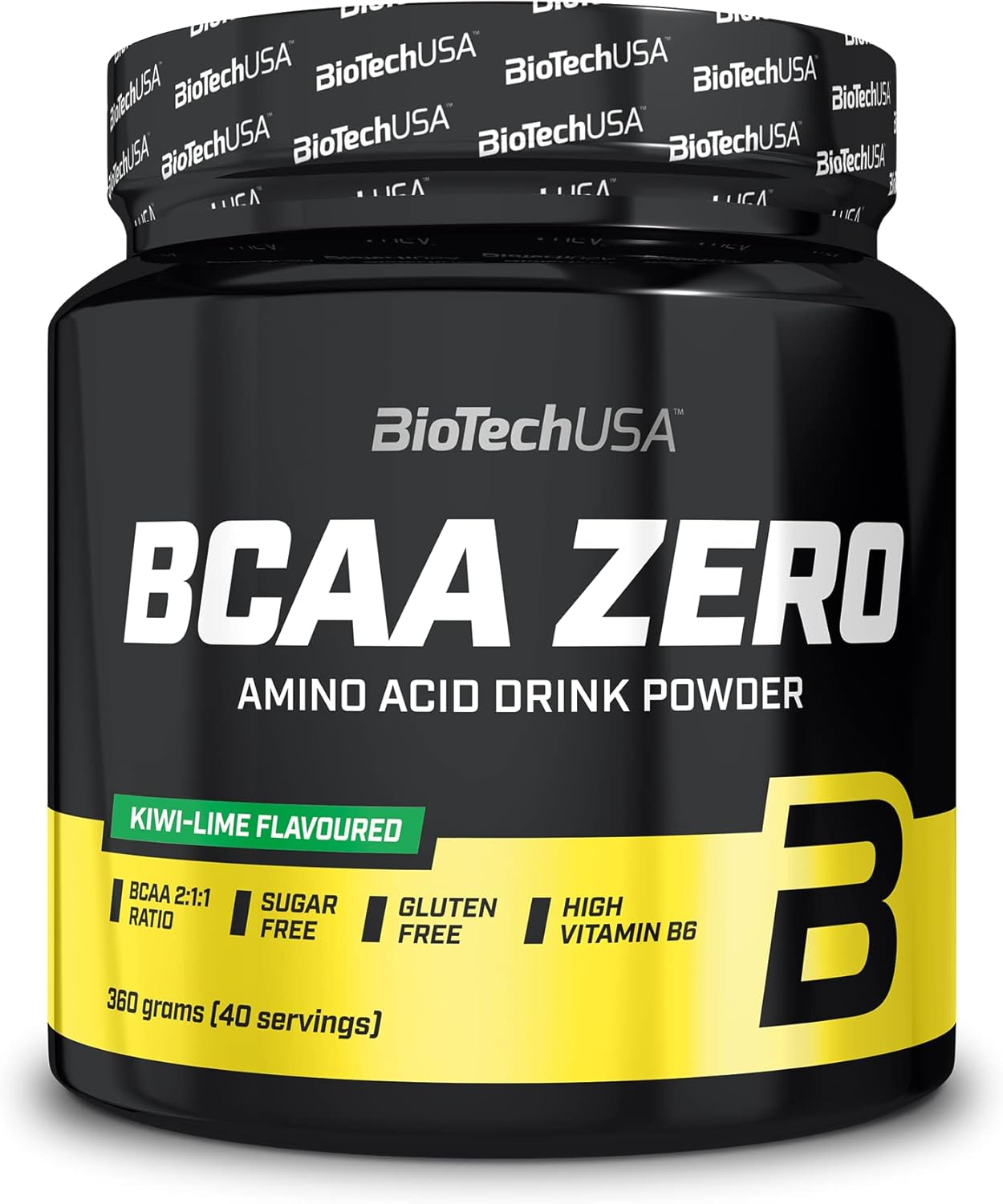 BCAA Zero - Acides aminés essentiels en poudre - 6g BCAA avec L-Leucine instantanée - Vegan - Sans sucre, sans lactose, sans gluten, 360 g, Kiwi-Lime Kiwi-Lime 360 g (Lot de 1)
