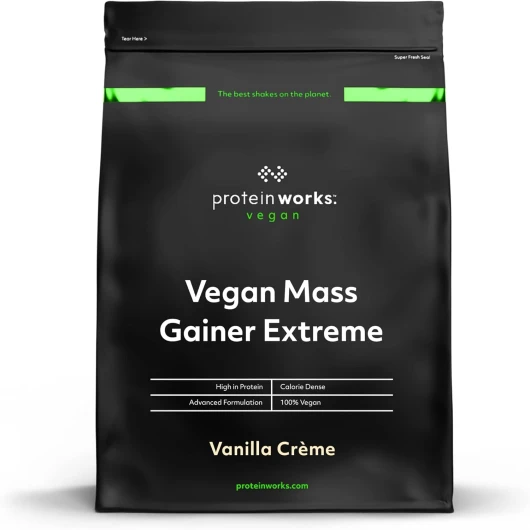 Gainer Vegan Extreme - Crème Vanillée - Protéine en poudre hypercalorique - Prise de poids - Vitamines & Minéraux - 1kg Vanille 1kg